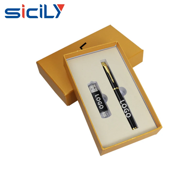 Custom Christmas Business Gift Set ,Pen and USB Flash Drive Office Gift Set, China Wholesale Unique Gift Idea