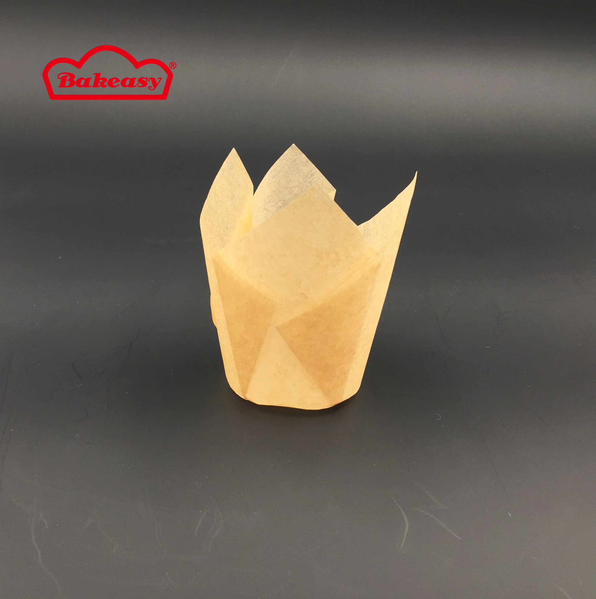 100PCS 200PCS Natural color tulip cupcake case with safe material baking cups Chinese manufacturer