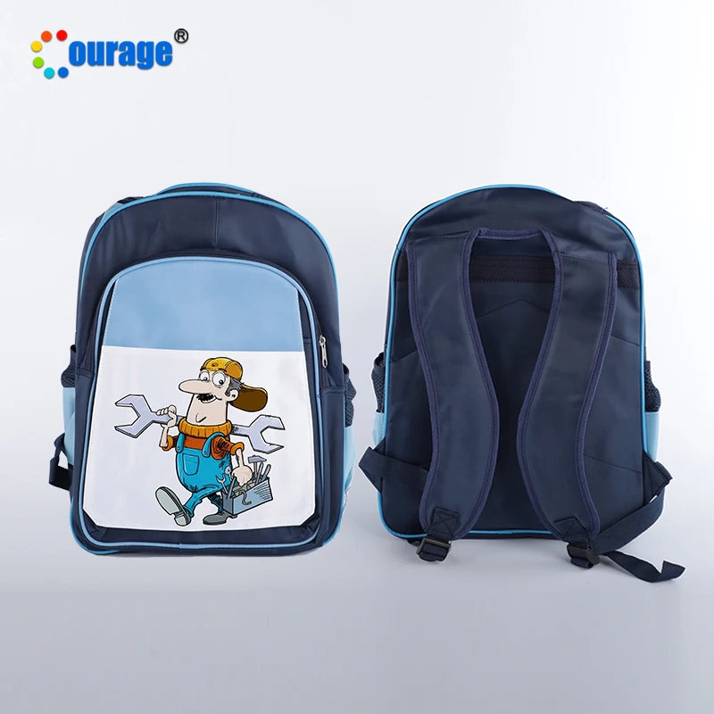 Sublimation use canvas polyester nylon students backpack student schoolbag