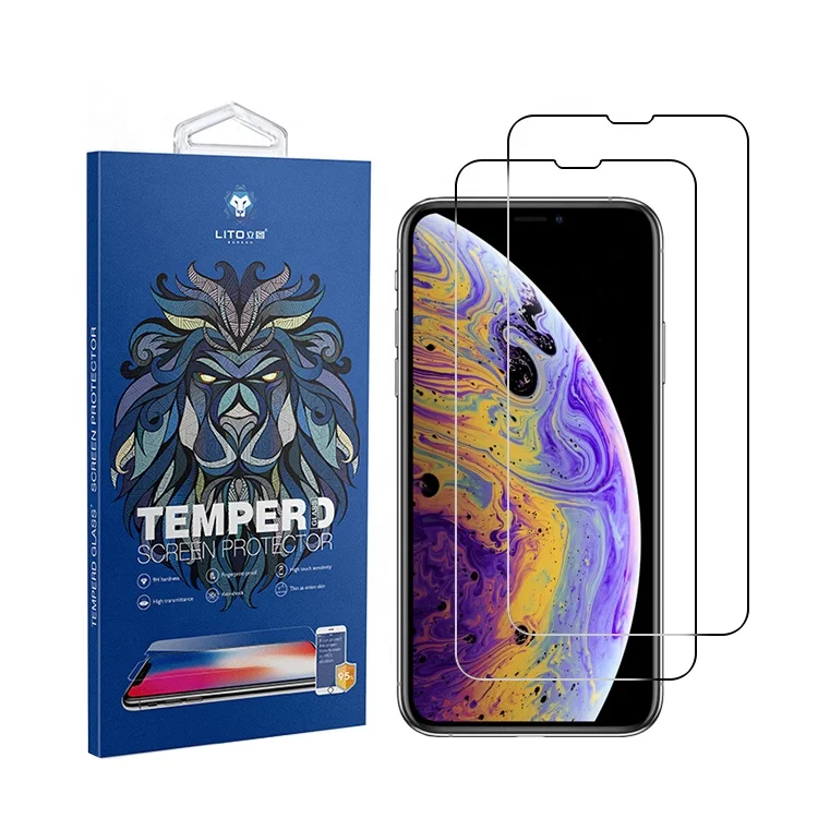
For iphone x / xs tempered glass screen protector 2 pack, 2.5D 0.33mm 9h glass for iphone x xs screen protector 