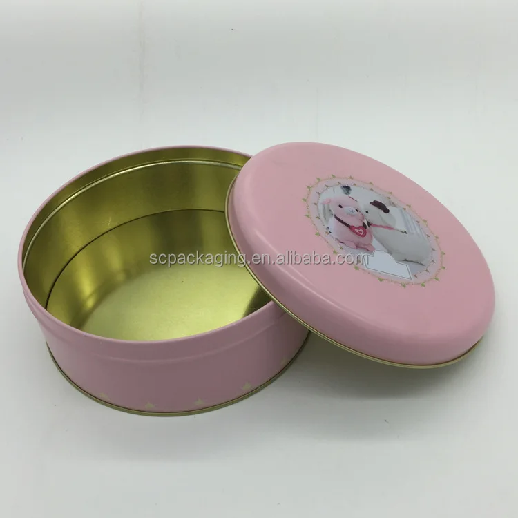 Материал металла печатных круглый жестяной коробке