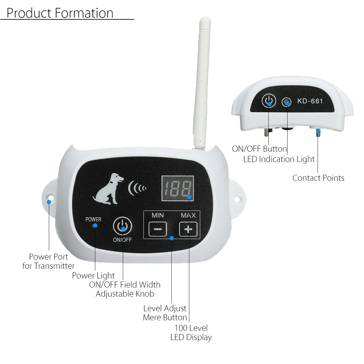 Quality Outdoor Pet Training System Wifi Dog Fence with E Collar Waterproof