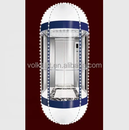 Обзорная стеклянный 8 Человек Круглый Лифт пассажирский капсулы Лифт