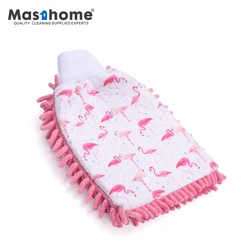 Перчатки для чистки Masthome с принтом фламинго, материал синели