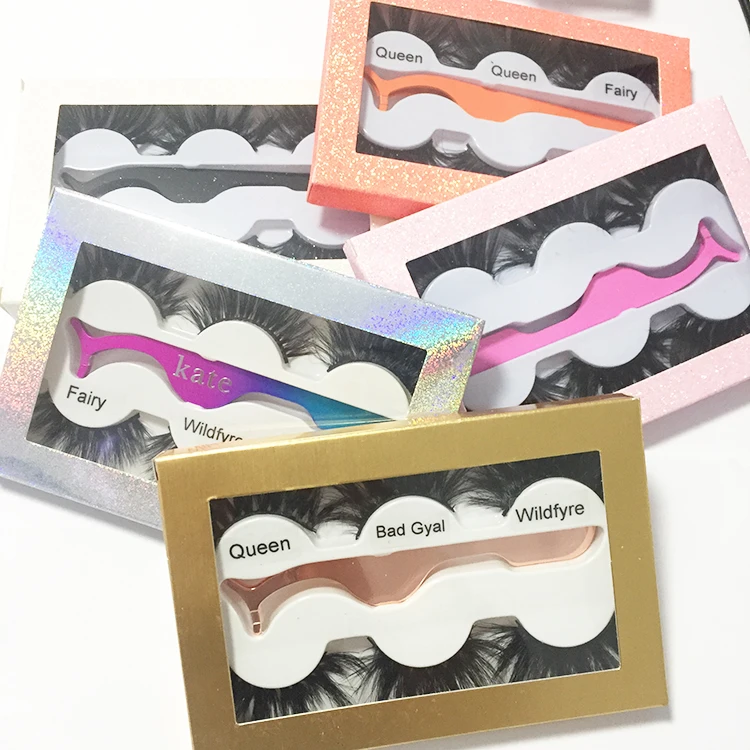 Ресницы из сибирской норки 25 мм, частная торговая марка, 3d норковые ресницы, разноцветные ресницы, 3 упаковки ресниц