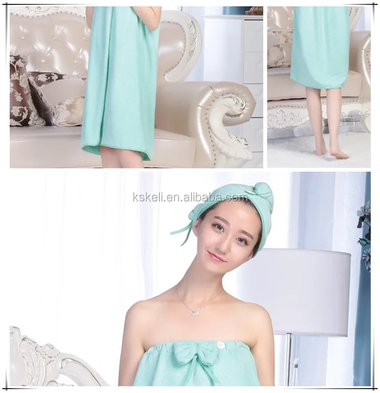 Women Absorbent Microfiber Shower Spa Body Wrap Bath Towel