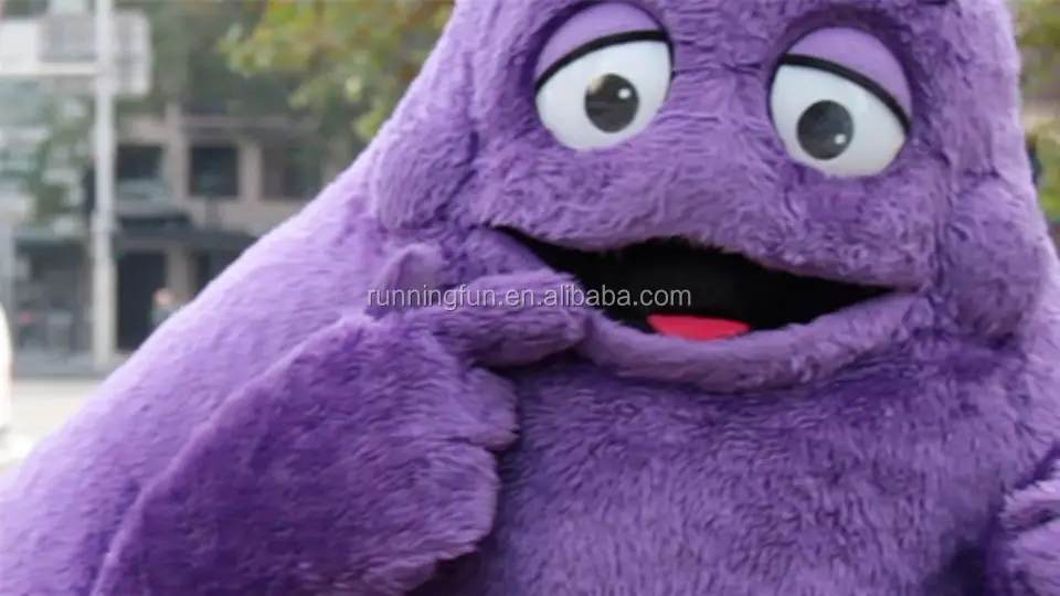 CE Purple Monster Ghost Mascot Costume Halloween Grimace Dress Cosplay Mascot Costume For Adult