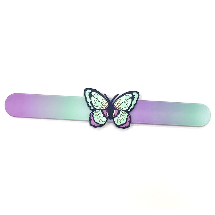 Butterfly bracelet customization silicone slap bracelet with PVC icons