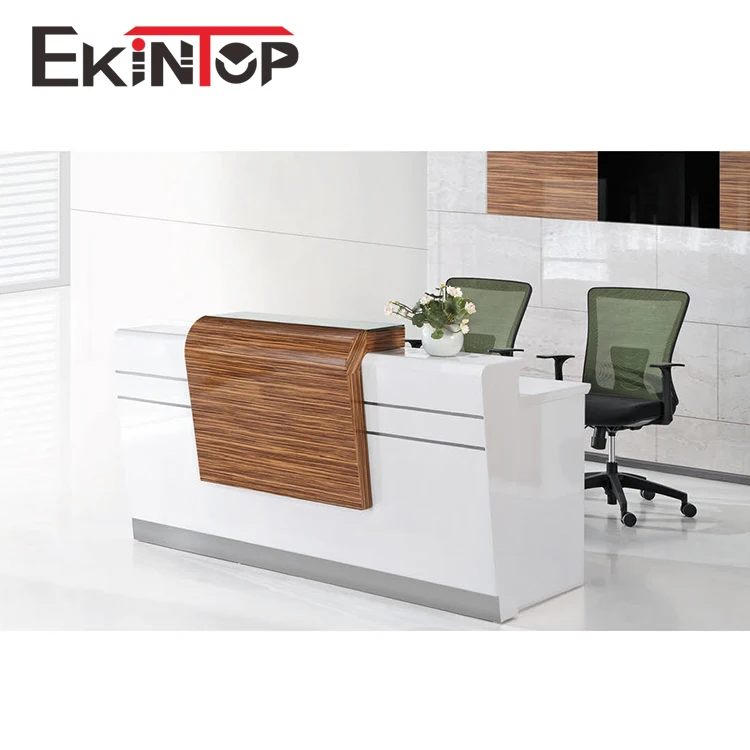 Wholesale glass furniture luxury modern design receptionist front office reception counter desk table for sale