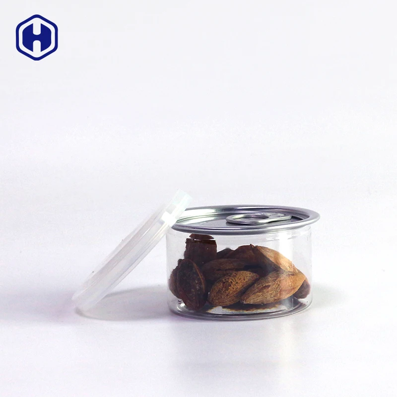 Diameter 64 body height 38 mm 211 easy open ends lid 100ml empty tuna packaging plastic PET can