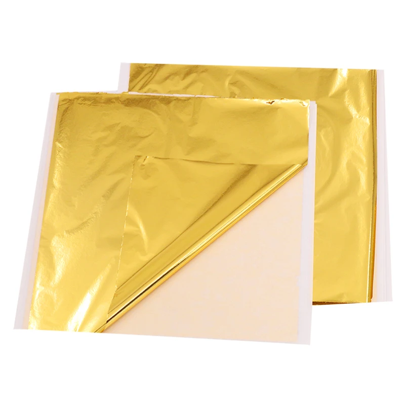 Золотая фольга из Тайваня Золотые листы с имитацией золотых листьев бумажная крафт-арт рамка для украшения домашней мебели 13*13 5