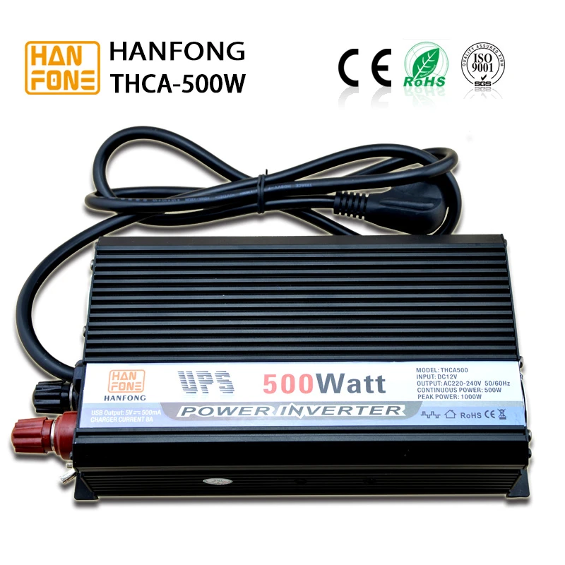500W-3000W Output Power and DC/AC Inverters Type 500W Solar Inverter UPS Modified Power Converter with Charger