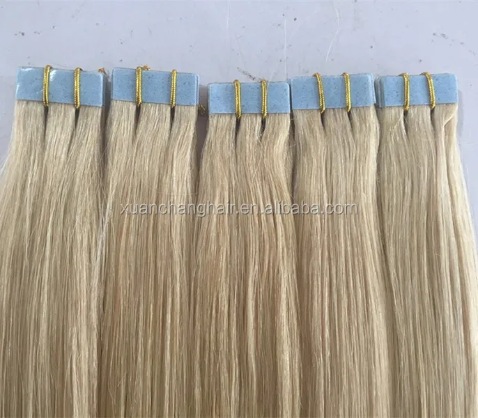 Wholesale Russian Virgin Remy Cuticle Aligned Tape In Human Hair Extensions