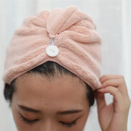 Terry cloth shower cap hair dry towel microfiber microfiber hair turban towel