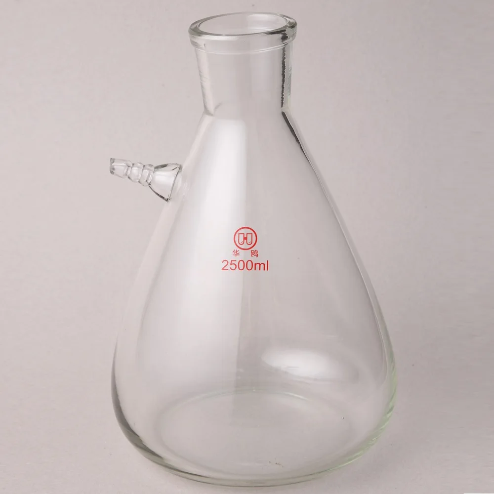 HUAOU Laboratory Glassware Clear Glass upper Tubulature Filtering Flask