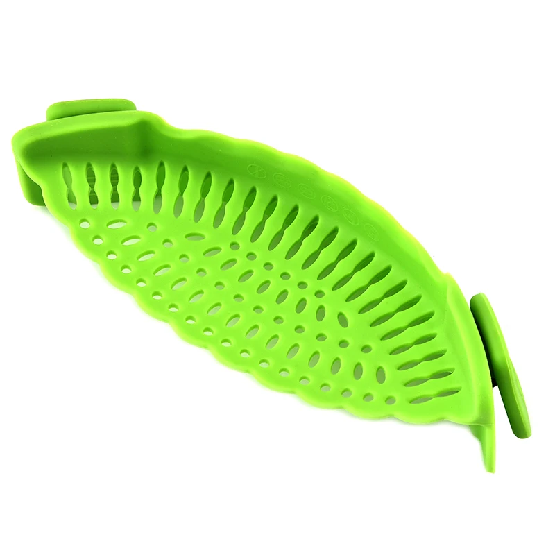 wholesale green Eco-Friendly  grade Fruit vegetable filter kitchen tools silicone strainer
