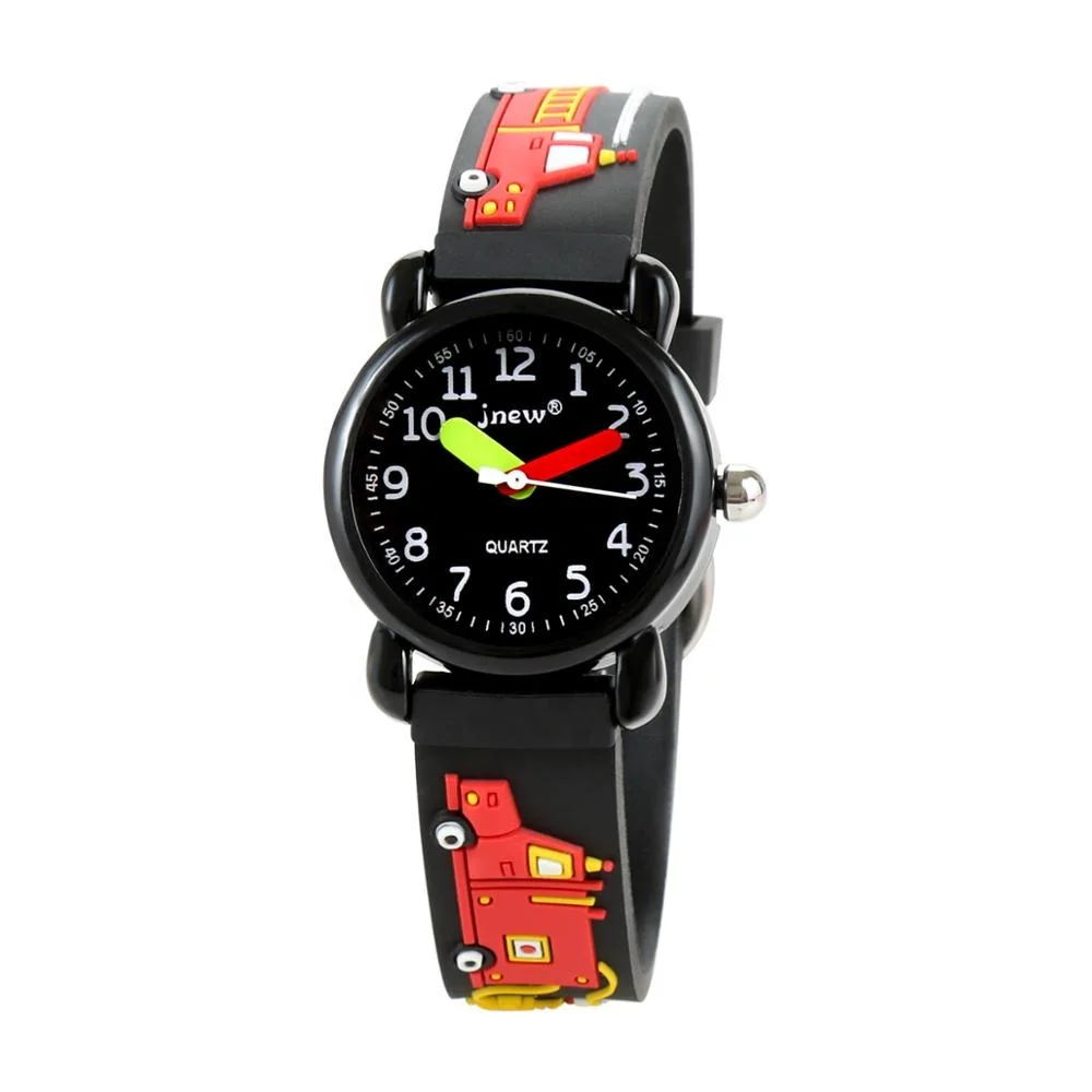 Custom 3ATM Waterproof Black Cartoon Car Newest Kid Watch For Boy