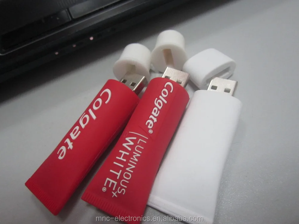 Promotional gift custom logo printing tooth paste tube shape 4GB 8GB usb flash pen drive