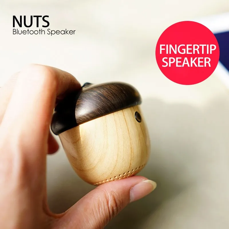 
Creative Gifts Nut Shaped Ultra Mini Wooden Bluetooths Speaker 
