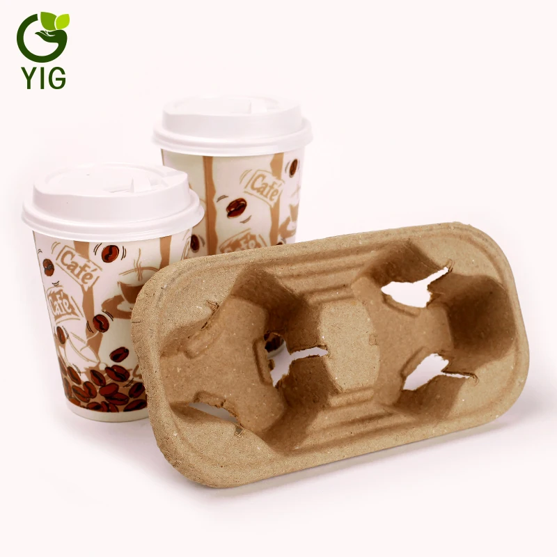 
Disposable Eco-friendly Biodegradable Coffee Cups Tray 