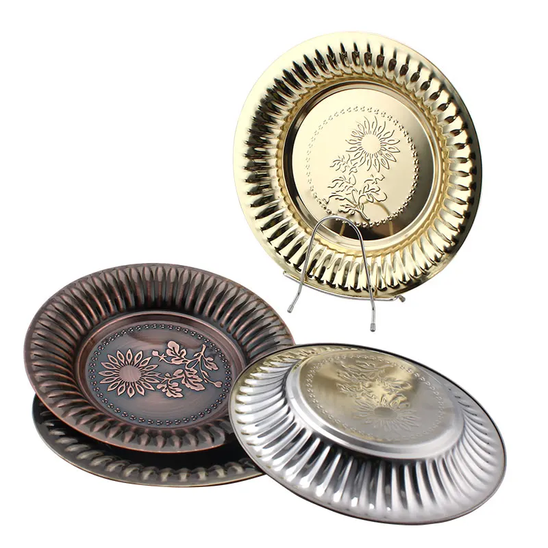 
Alibaba China Supplier Stainless Steel Round Tray Plate Charger Dinner Dishes 