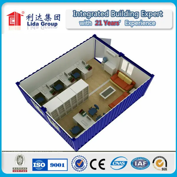 20футов легко установить и разобрать контейнерный вагон дом