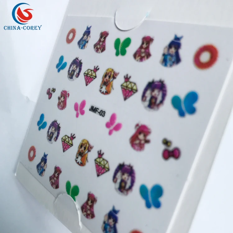 cartoon glitter 3d nail stickers for wholesale in stock