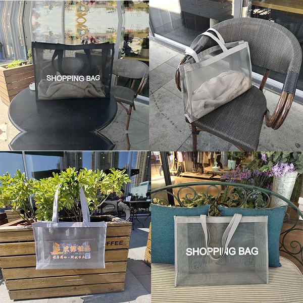 
Promotional Customized Large Capacity Foldable Multiple Nylon Mesh Market Shopping Bag For Carry 