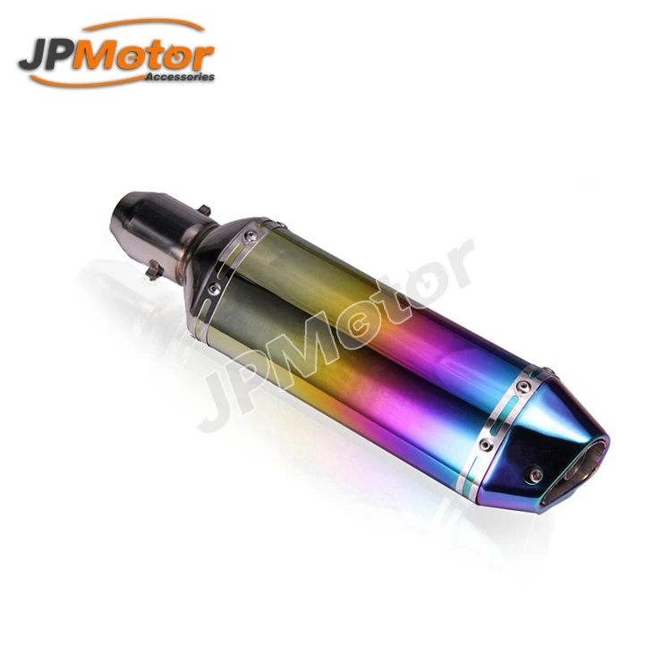 JPmotor Universal 51mm Stainless Steel Motorcycle Exhaust Muffler Pipe Moto Bike Exhaust System