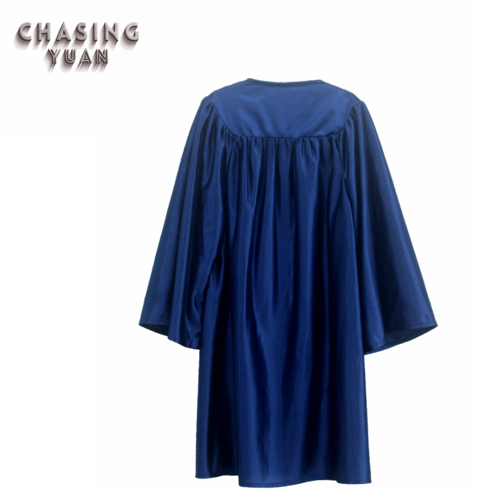
Kids Shiny Graduation Robes with White Plain Stole 
