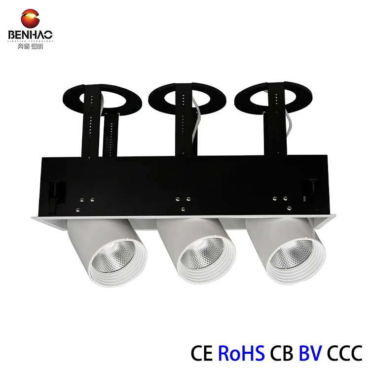 
35w 2*35w 3*35w 80 degree TILT 150mm strech cob led mounted spot light led grille light 