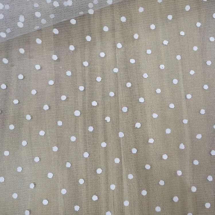 
Small Polka Dots Design Offset Printing Tulle Fabric For Wedding Dress/Mosquito Nets/Bedding/Casual Clothes 