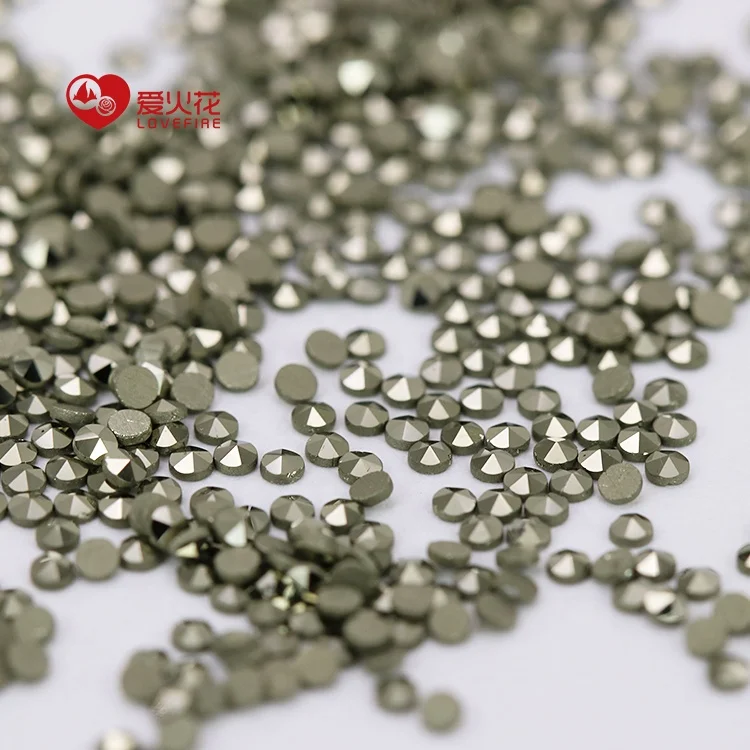 1000pcs/pack PP1 PP2 loose natural pyrite round shape cut flat bottom marcasite stones for jewelry making