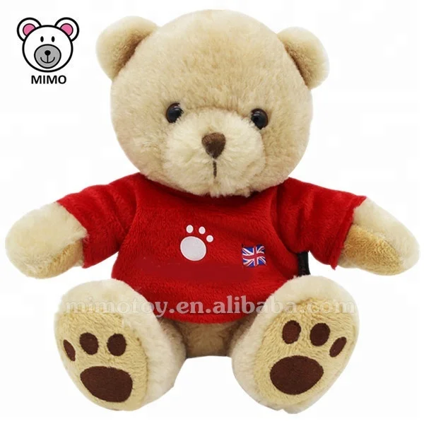 Personalized Custom LOGO Plush Soft Teddy Bear Toys With T shirts Wholesale Kids Cartoon Stuffed Animal Plush Black Teddy Bear