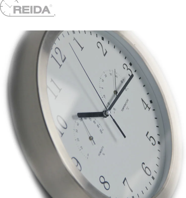 12 Inch Thermometer & Hygrometer Weather Station Wall Clock for Home Decoration