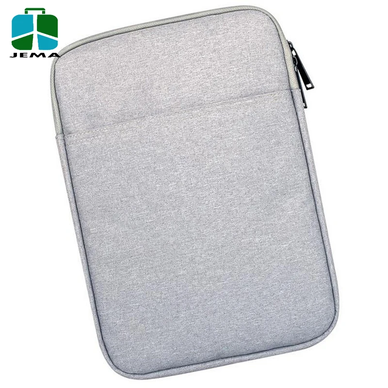 Plain gray durable polyester 8 to 10 inches laptop sleeve tablet protector wholesale
