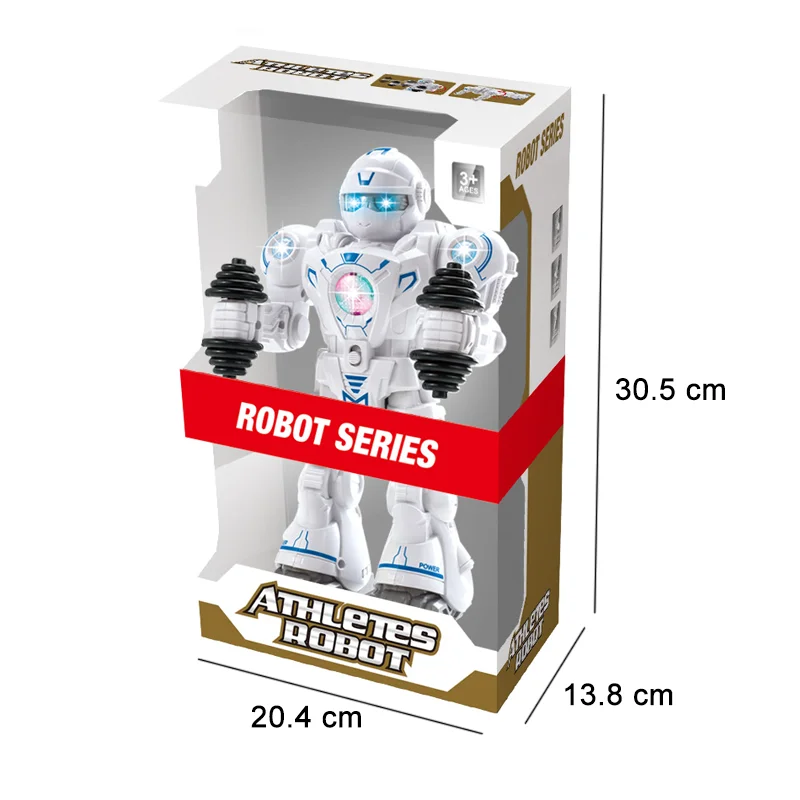 Kids B/O electric athletes humanoid robot toy with light and music (2 colors)