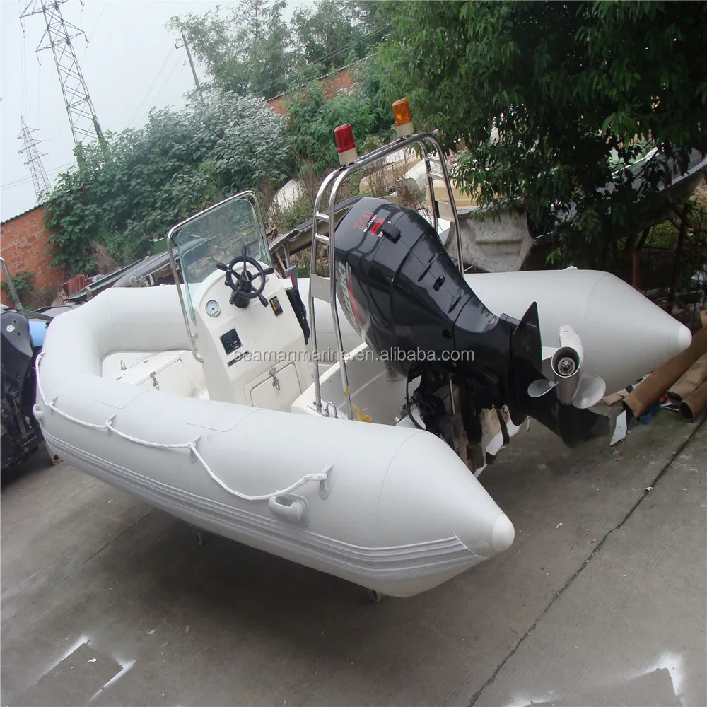 aluminum floor PVC inflatable rubber motor boat rescue boat for sale
