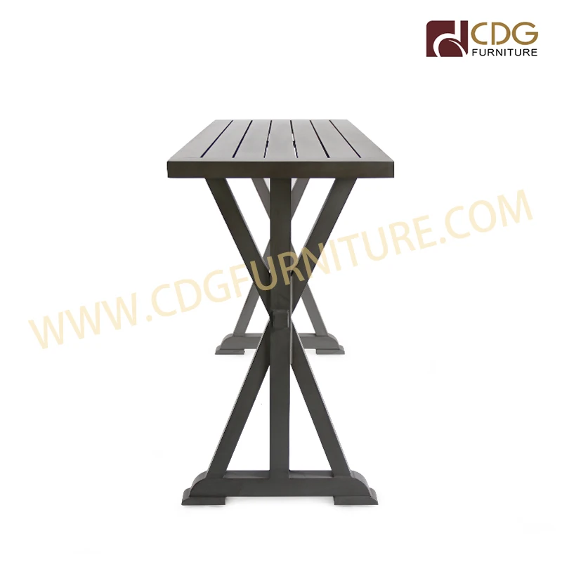 Emotional Aluminum Pub Cafe Restaurant High Table Modern Design French Aluminium Bar Stools Table And Chair For Club Bar Furnitu
