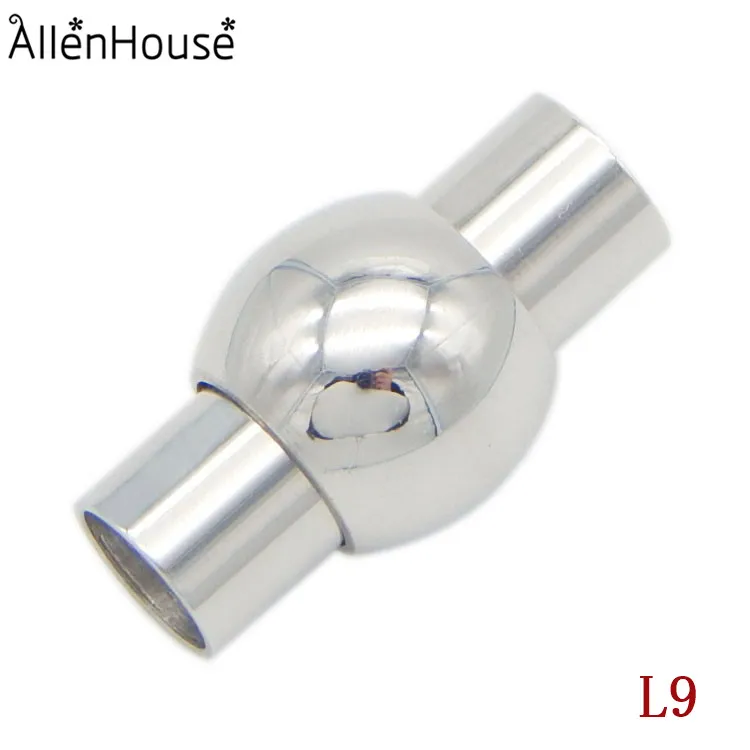 wholesale 3/4/5/6mm ball shape stainless steel leather cord end cap clasp and leather bracelets connector