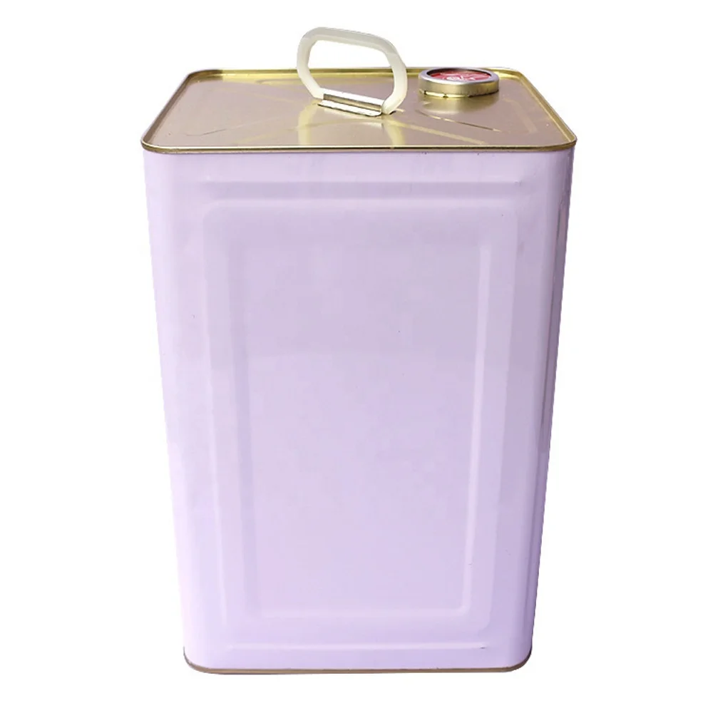 Custom square tin, 18 liters, with plastic or metal handle