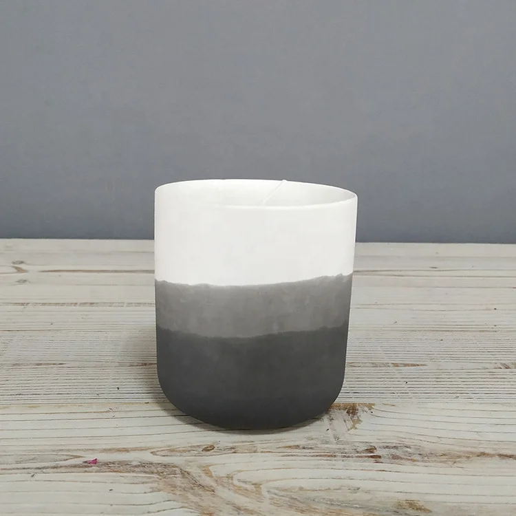 Stained gradient designs matte wholesale unique empty candle container home decoration ceramic candle jars