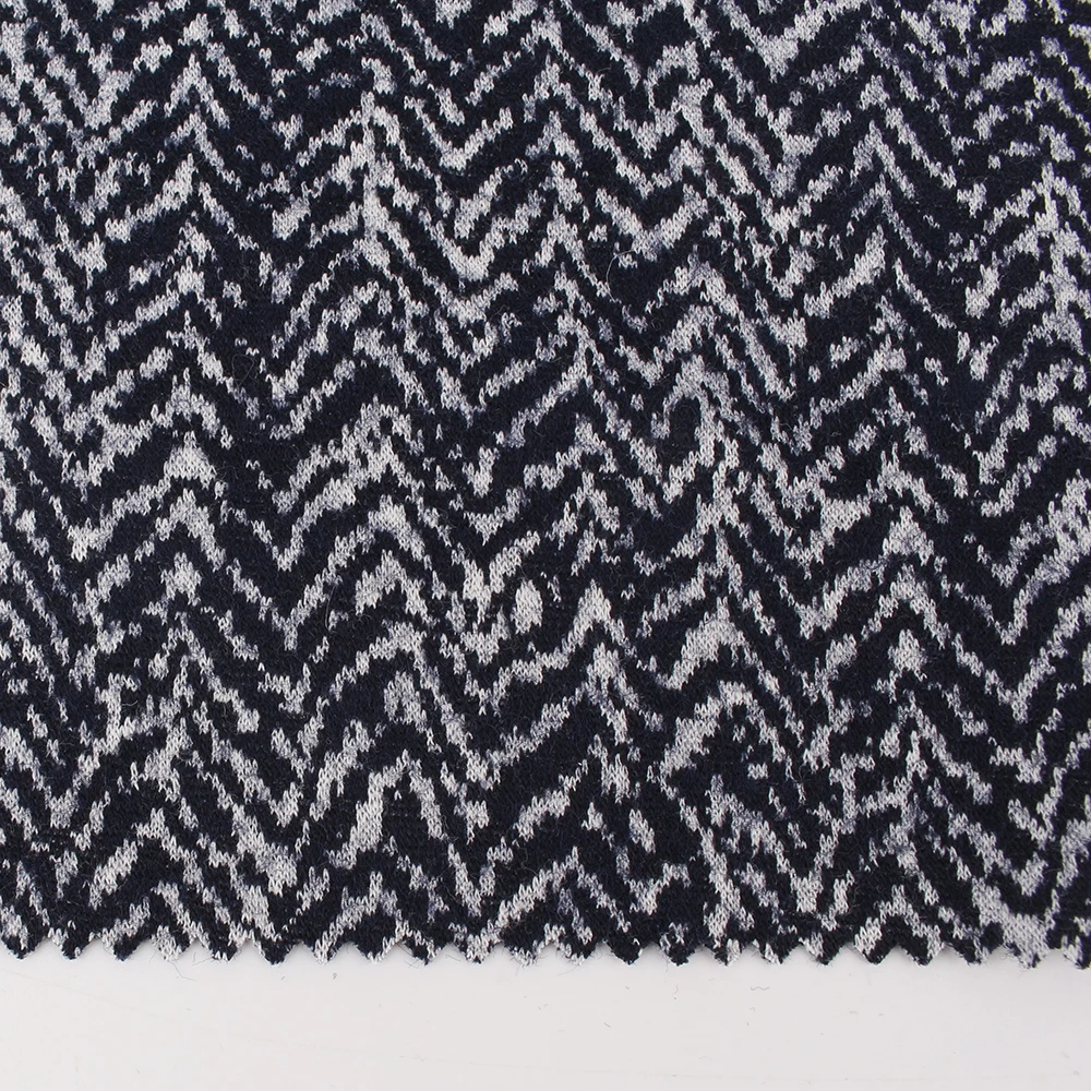 
Wool cotton polyester knitted herringbone fabric for suit 