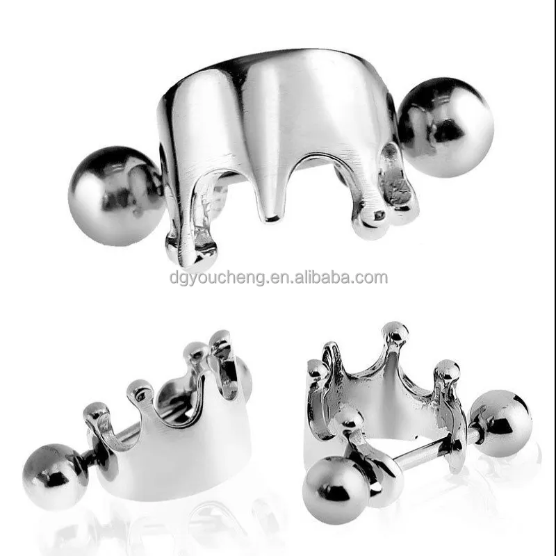 
Crown Tragus Stud Earring Piercing Jewelry 