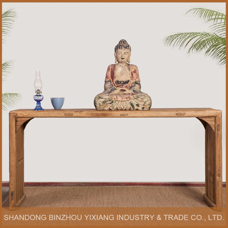 Chinese antique style recycled solid natural elm wooden simple office computer desk