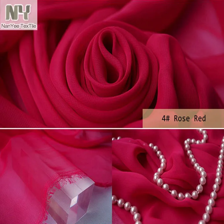 Nanyee Textile Wholesale All Kinds Of Bright Red Chiffon Fabric