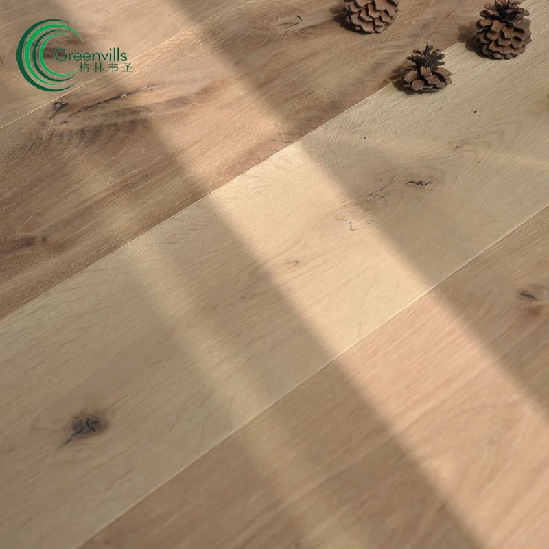 
Greenvills engineered wood floor tiles brushed natural look light grey color big plank floating floor 