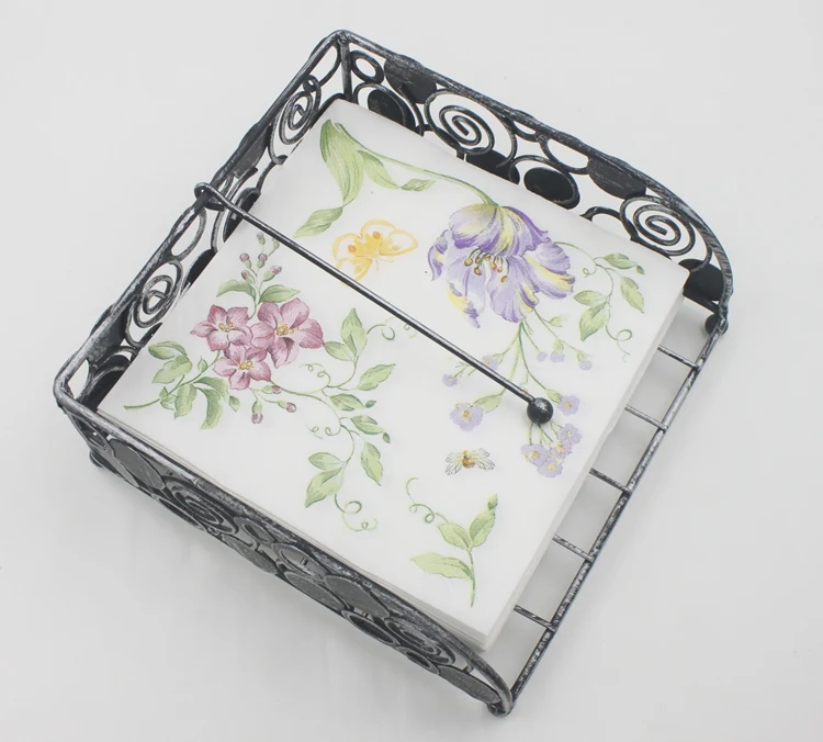 Floral Paper Napkin With Bee Flower Para Festas & Party Tissue Napkin Supply Decoration 33cm*33cm