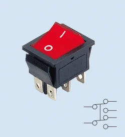 6А. 125 В AC красную кнопку и черный корпус Rocker Switch for electron KCD4-202N/004R