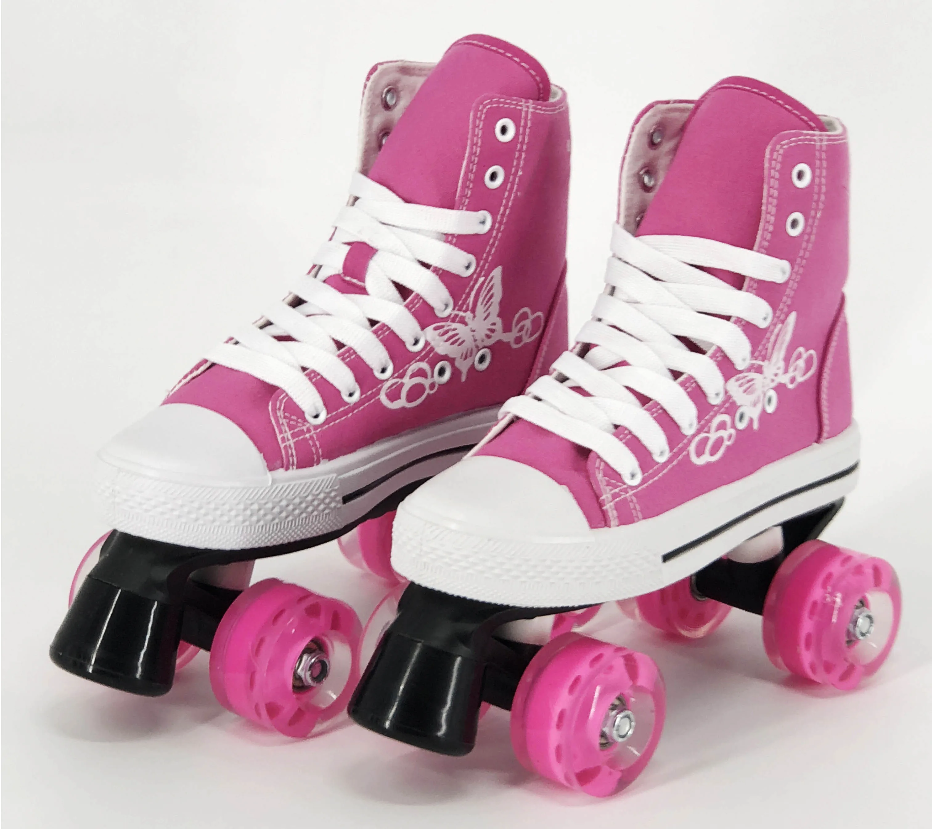 Outdoor PU wheel 2 back wheel 2 front wheel canvas high quality  skating rink  Roller Quad Skates on sale